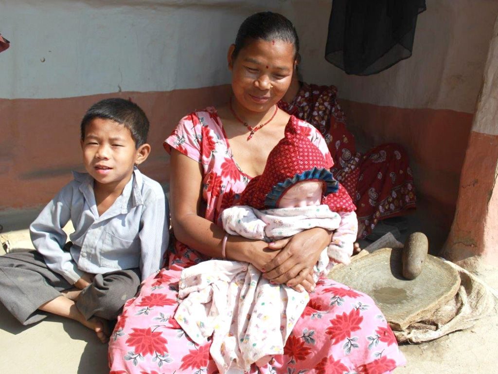 A Nepalese mother and her two children